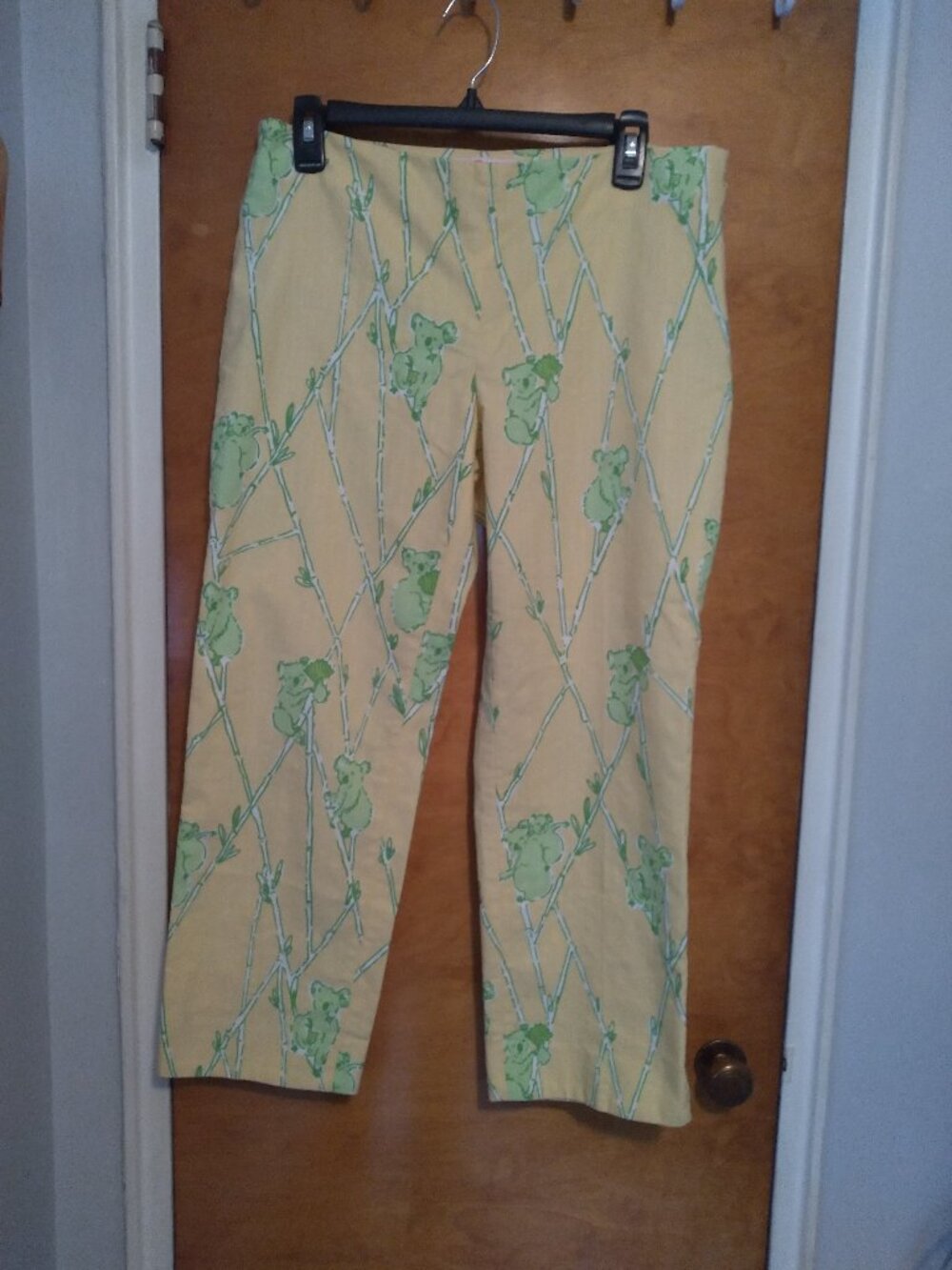 Lilly Pulitzer Originals Koala Bear & Bamboo Print Resort Capri Pants Size 8